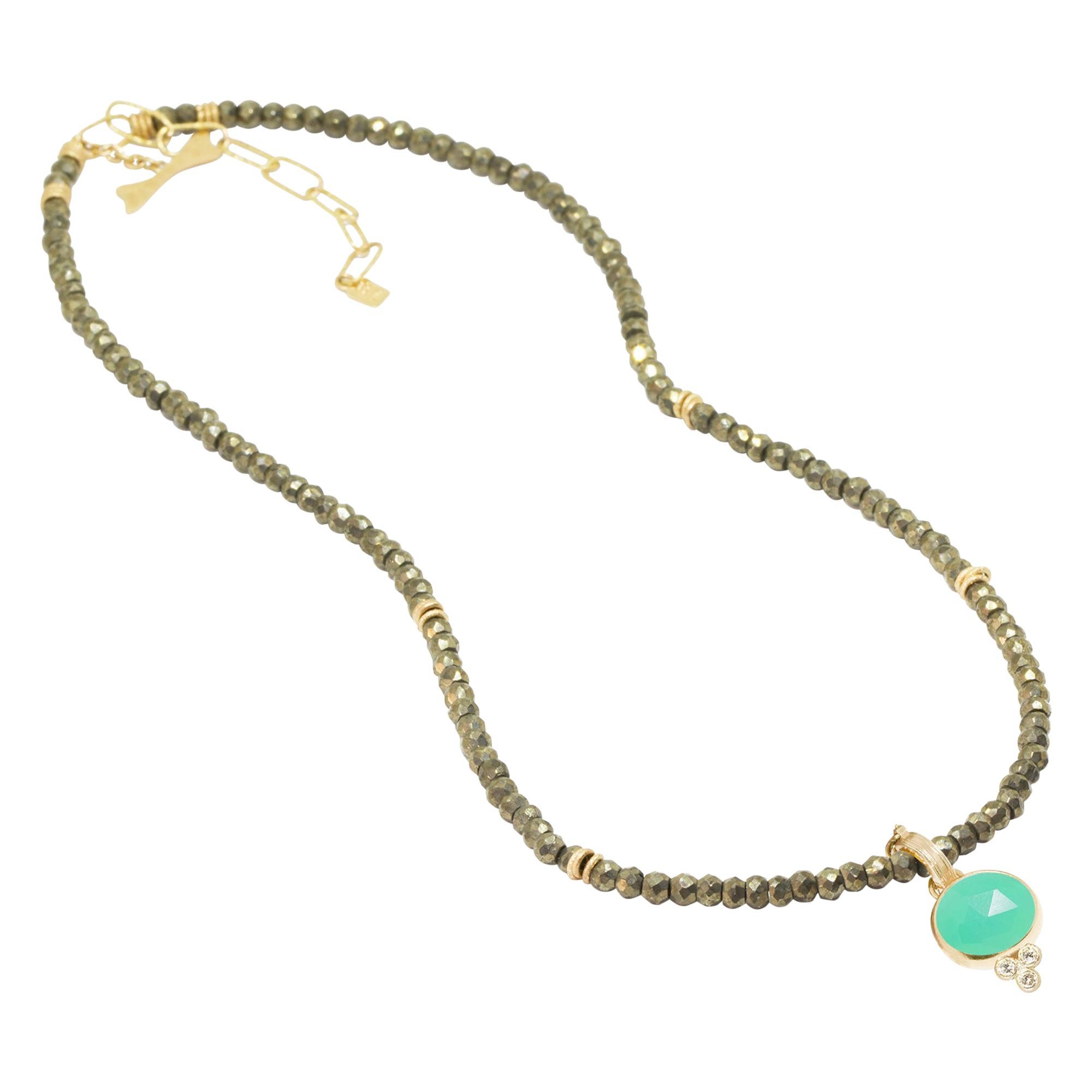 Collier ras de cou court Heritage Pyrite en or 18 carats