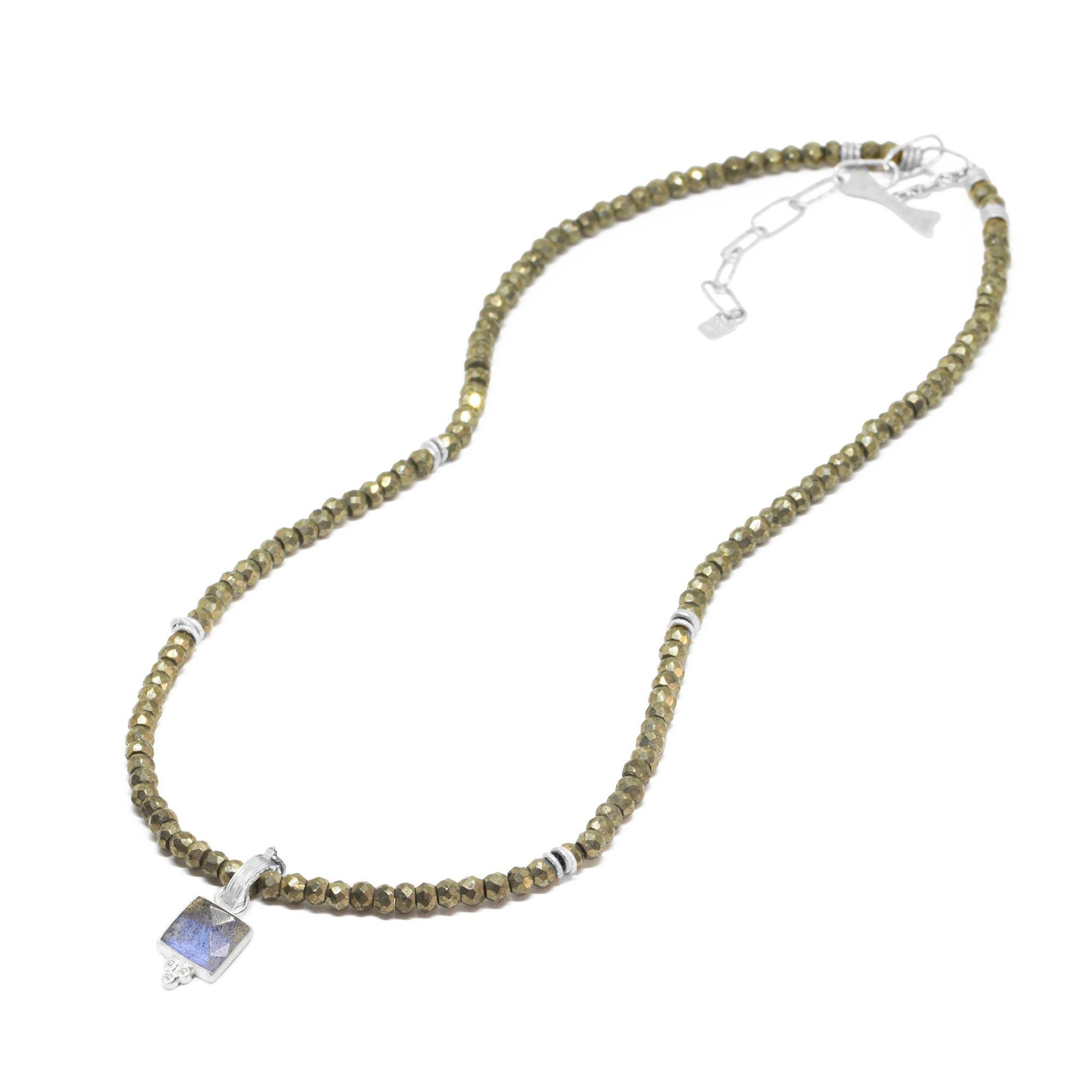 Contemporary Short Heritage Pyrite Silver Necklette For Sale