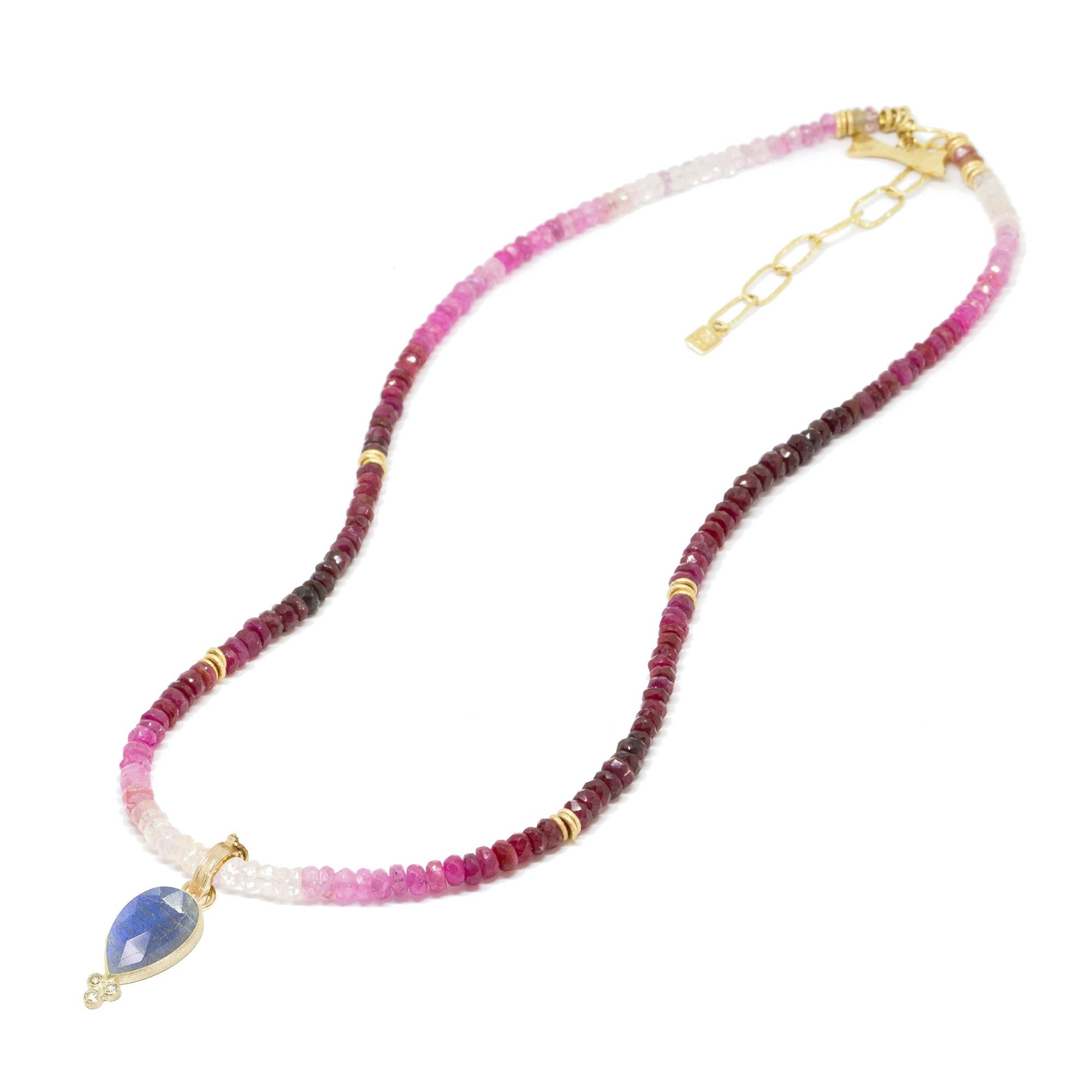 Contemporary Short Heritage Ruby 18 Karat Gold Necklace For Sale