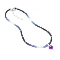 Short Heritage Sapphire Silver Necklette