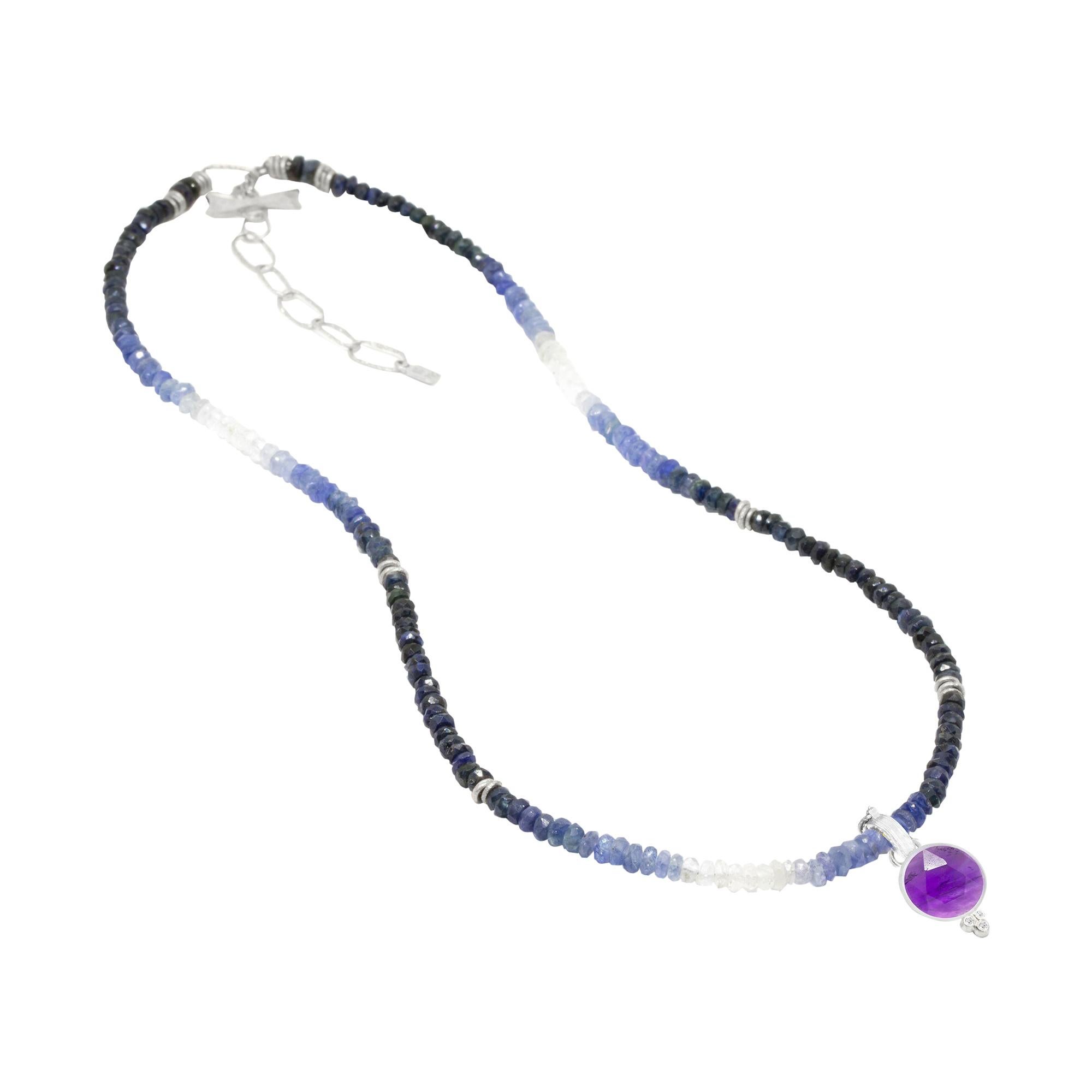 Short Heritage Sapphire Silver Necklette