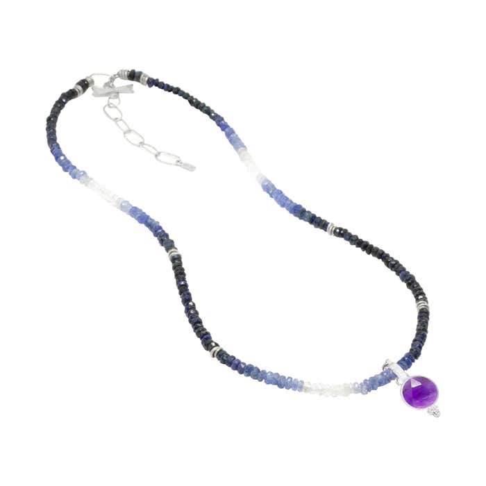 Short Heritage Sapphire Silver Necklette For Sale at 1stDibs | iron ...
