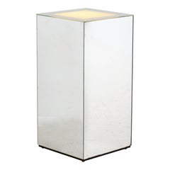 Short Illuminated Mirror Pedestal, 1980s