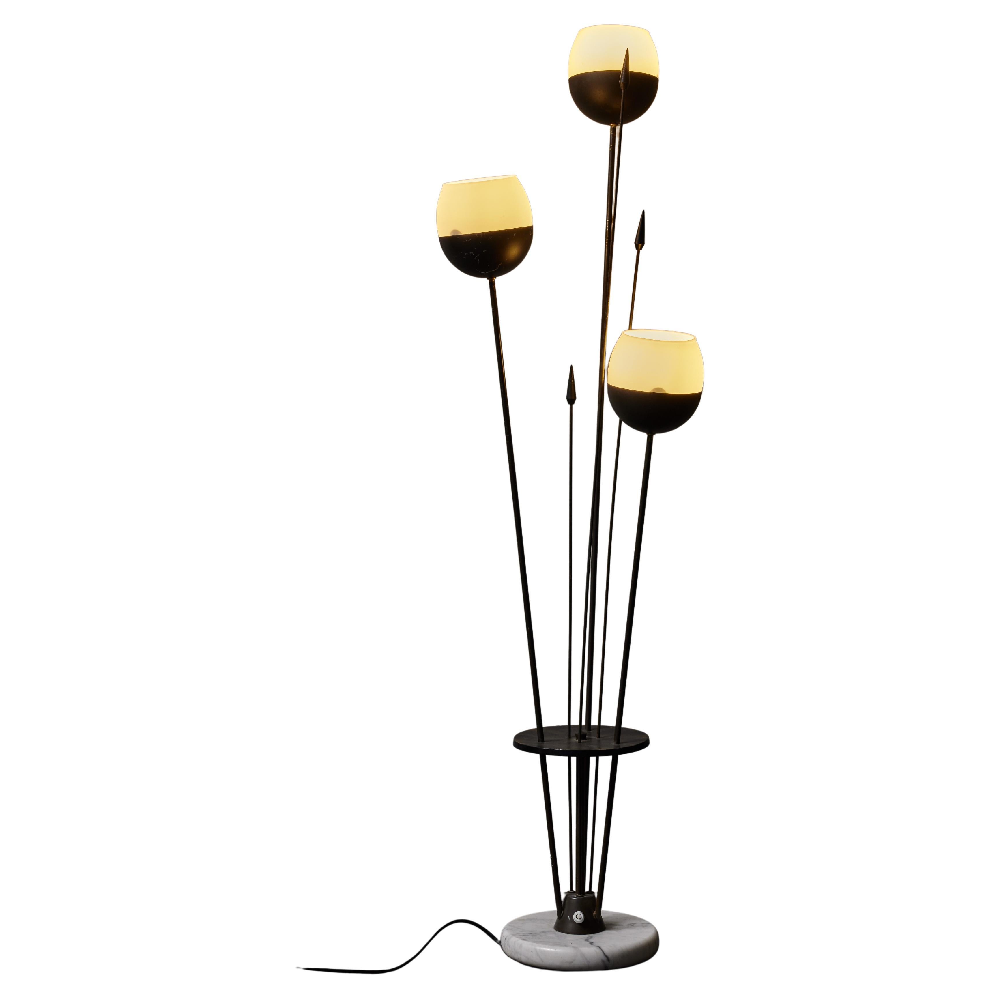 Short Italian Midcentury Floor Lamp For Sale