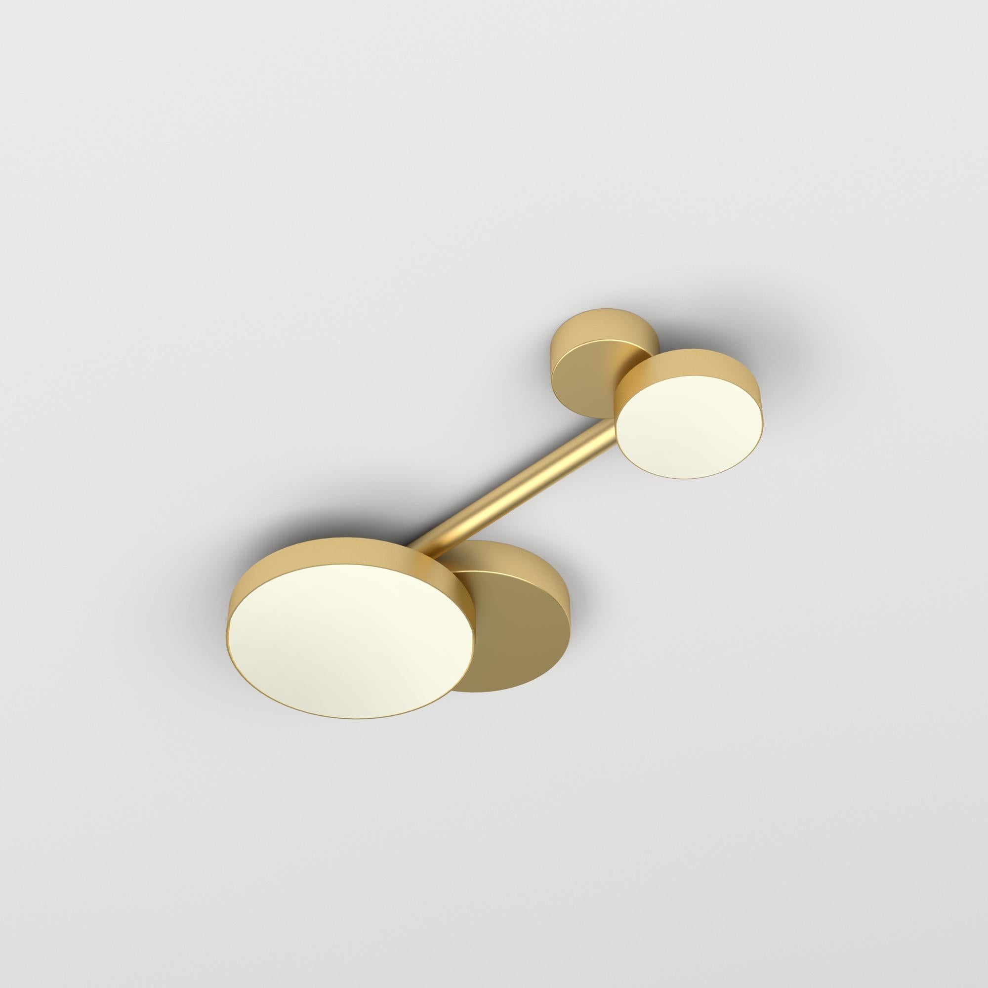 Post-Modern Short Line, 2 Circles, Ceiling Light by Atelier Areti For Sale