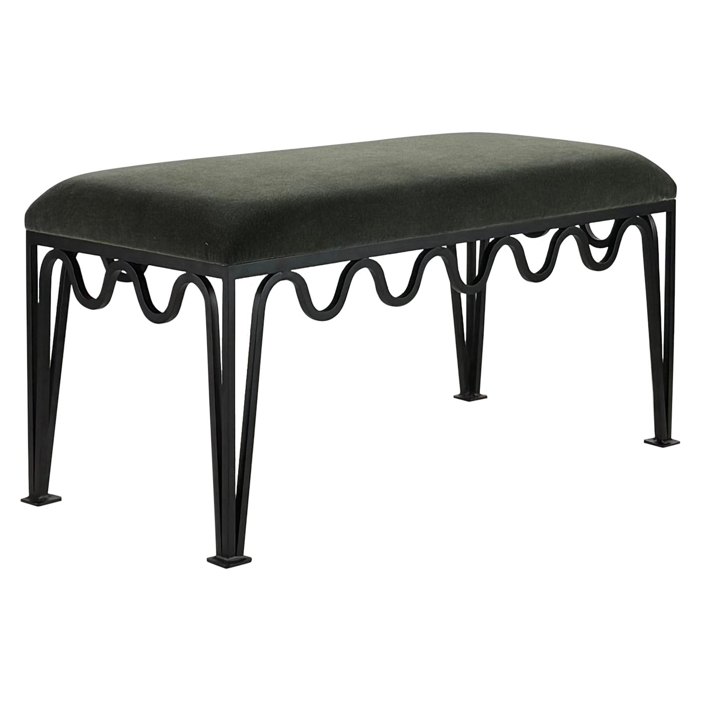 Short 'Méandre' Bench by Design Frères in COM For Sale
