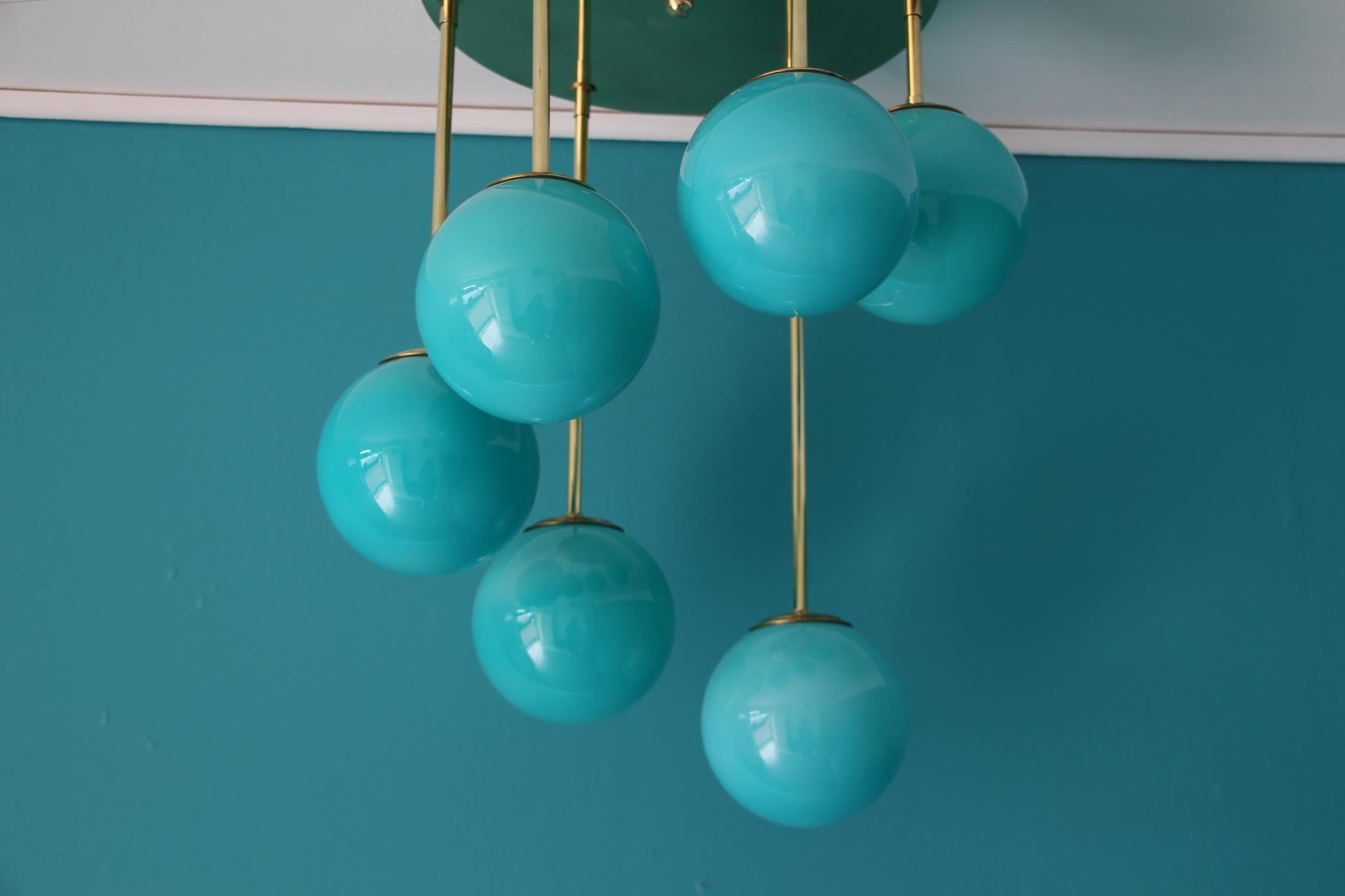 blue glass globes