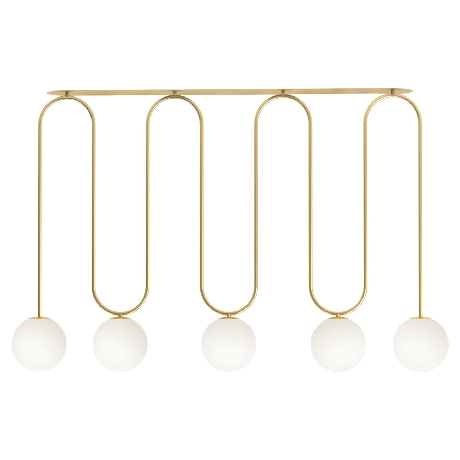 Short Motive Brass Ceiling Light by Atelier Areti
