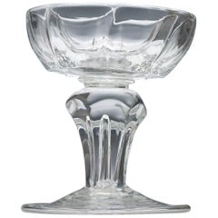 Short Moulded Georgian Pedestal Stem Glass Sweetmeat, circa 1745