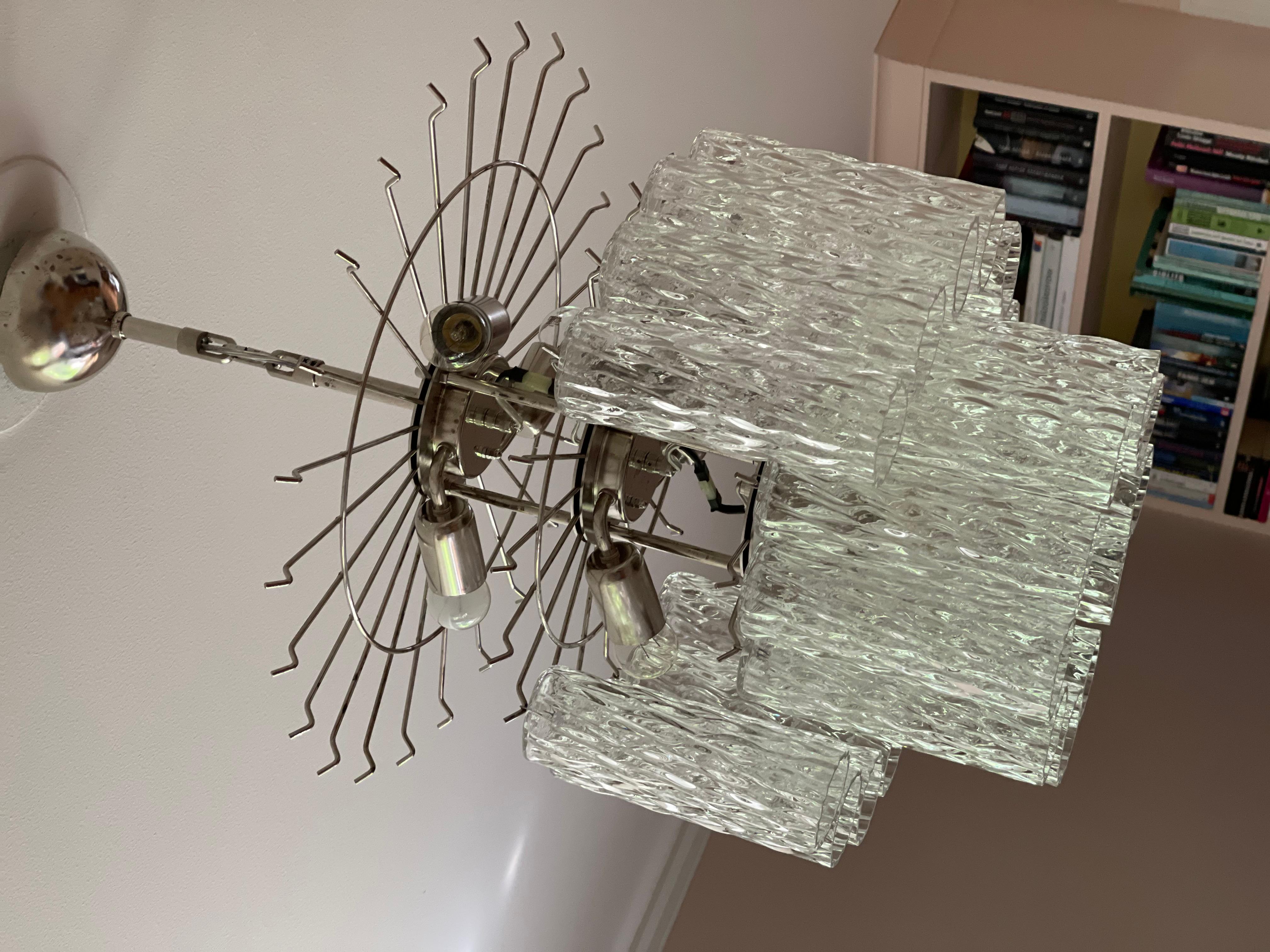 Lampadario corto di Murano nello stile di Venini in vendita 3