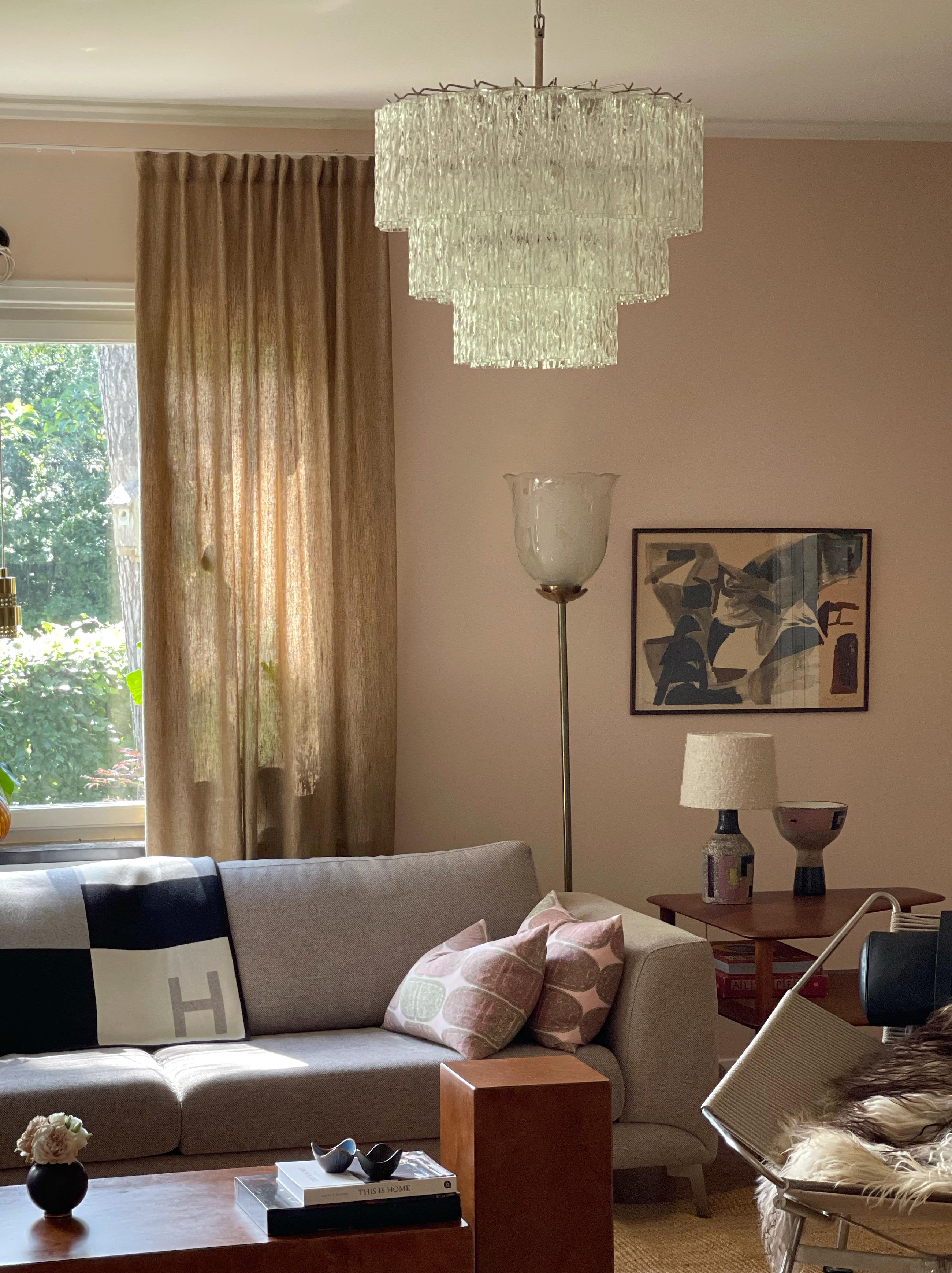 Lampadario corto di Murano nello stile di Venini In condizioni ottime in vendita a Bromma, SE