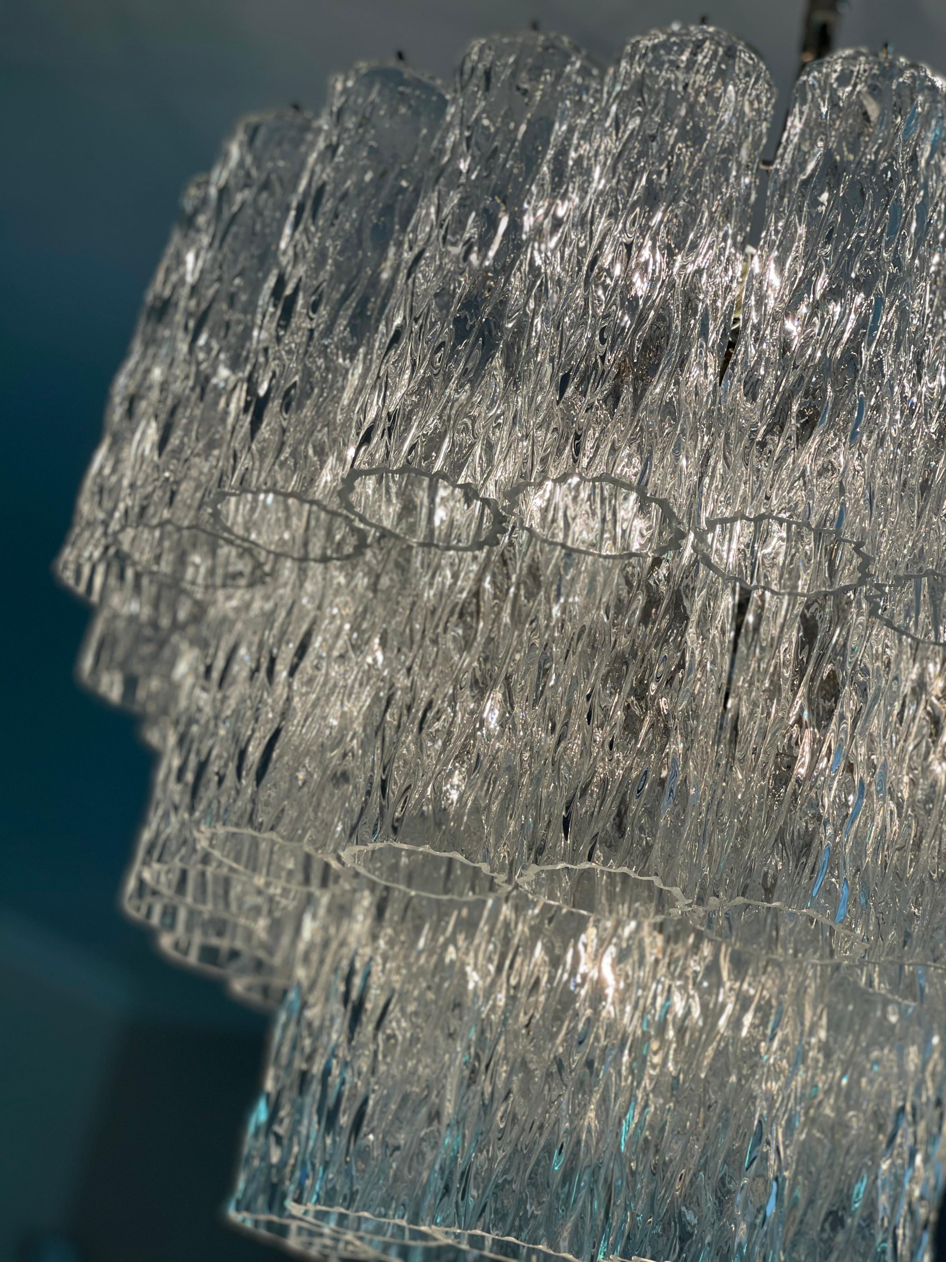 Lampadario corto di Murano nello stile di Venini in vendita 1