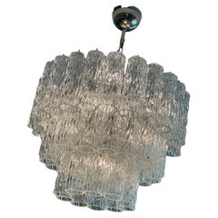 Lampadario corto di Murano nello stile di Venini
