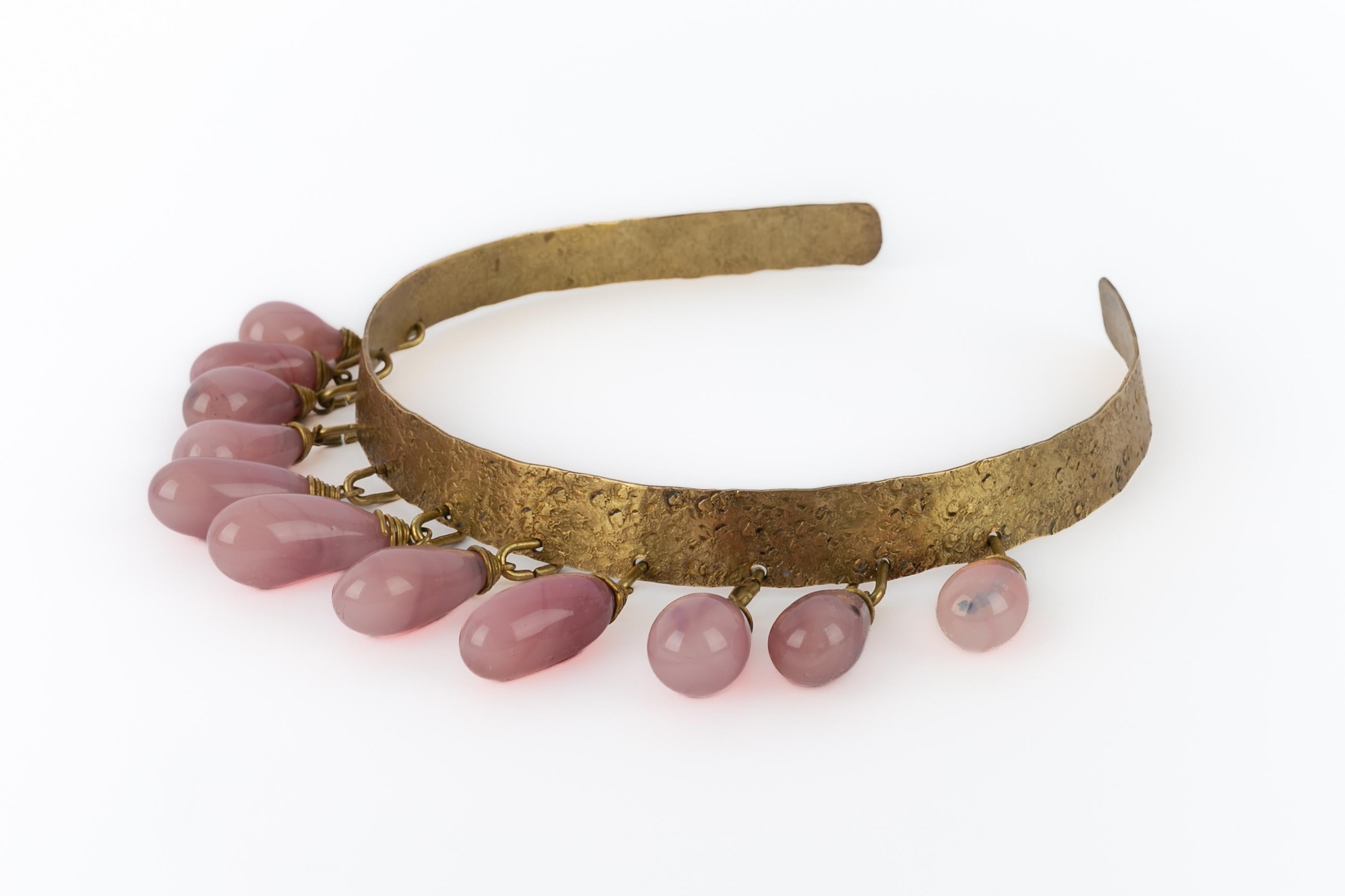 Donna Collana corta con perle rosa anni '20 in vendita