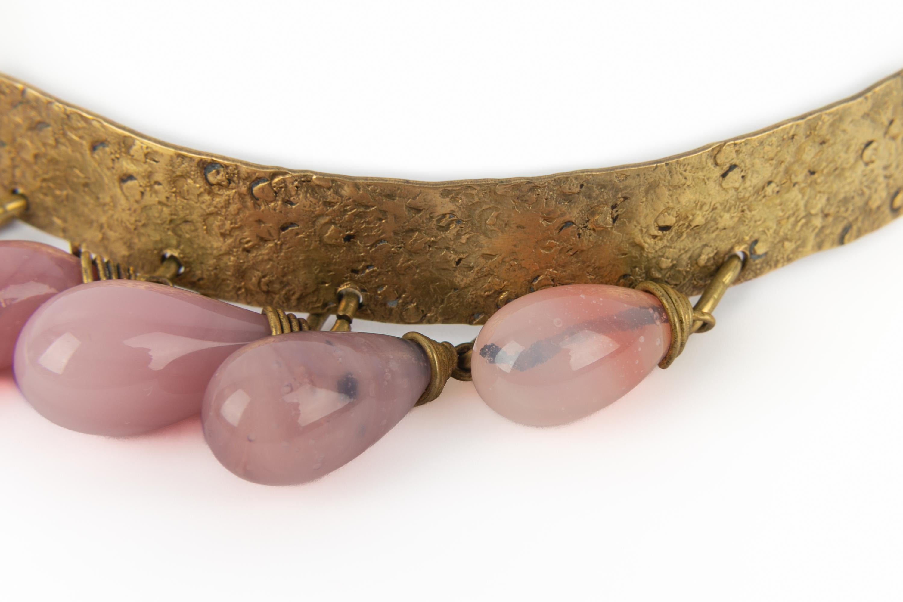 Collana corta con perle rosa anni '20 in vendita 2