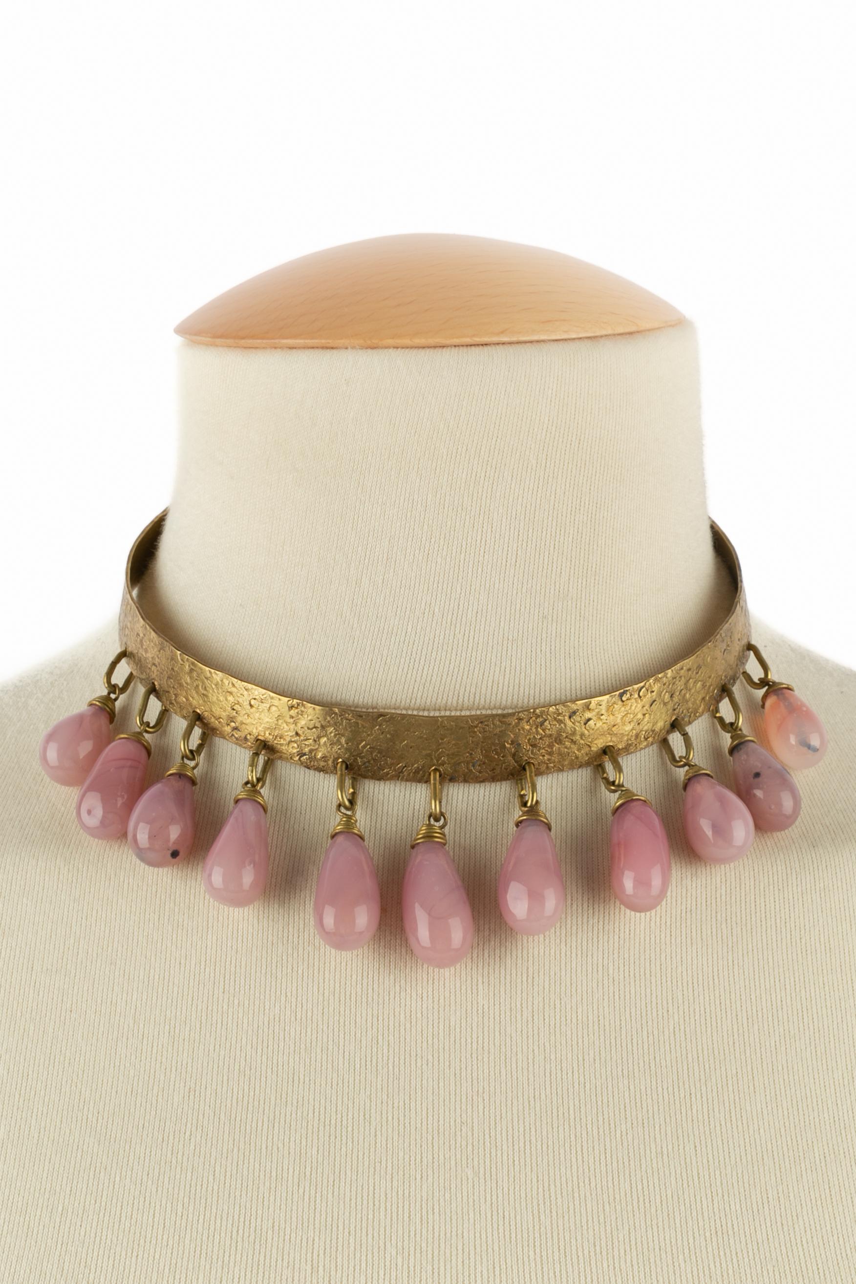 Collana corta con perle rosa anni '20 in vendita 4