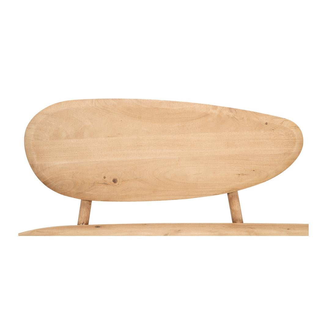 Short Organic Modern Natural Wood Bench In New Condition For Sale In Westwood, NJ