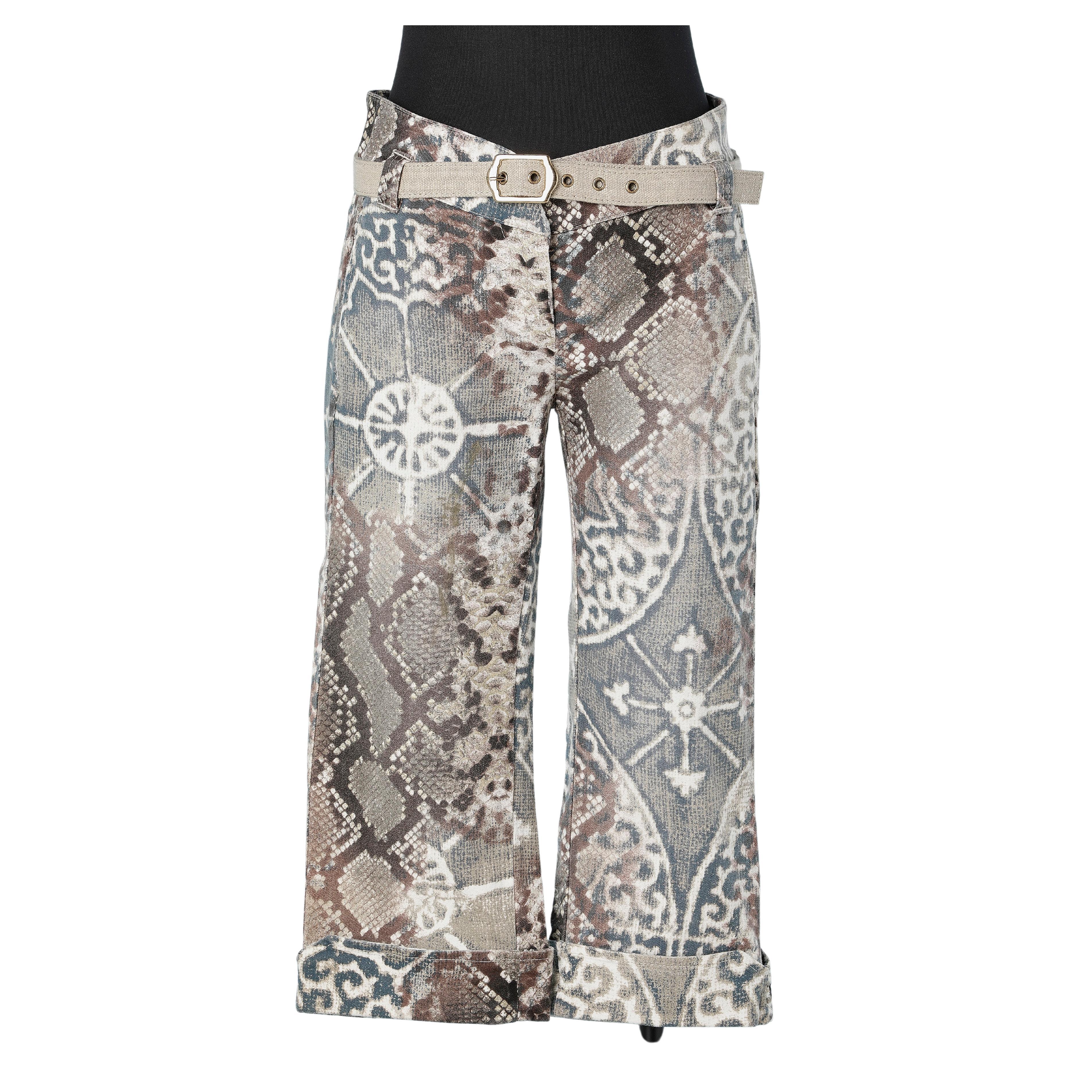 Short printed cotton jean with belt Just Cavalli  For Sale