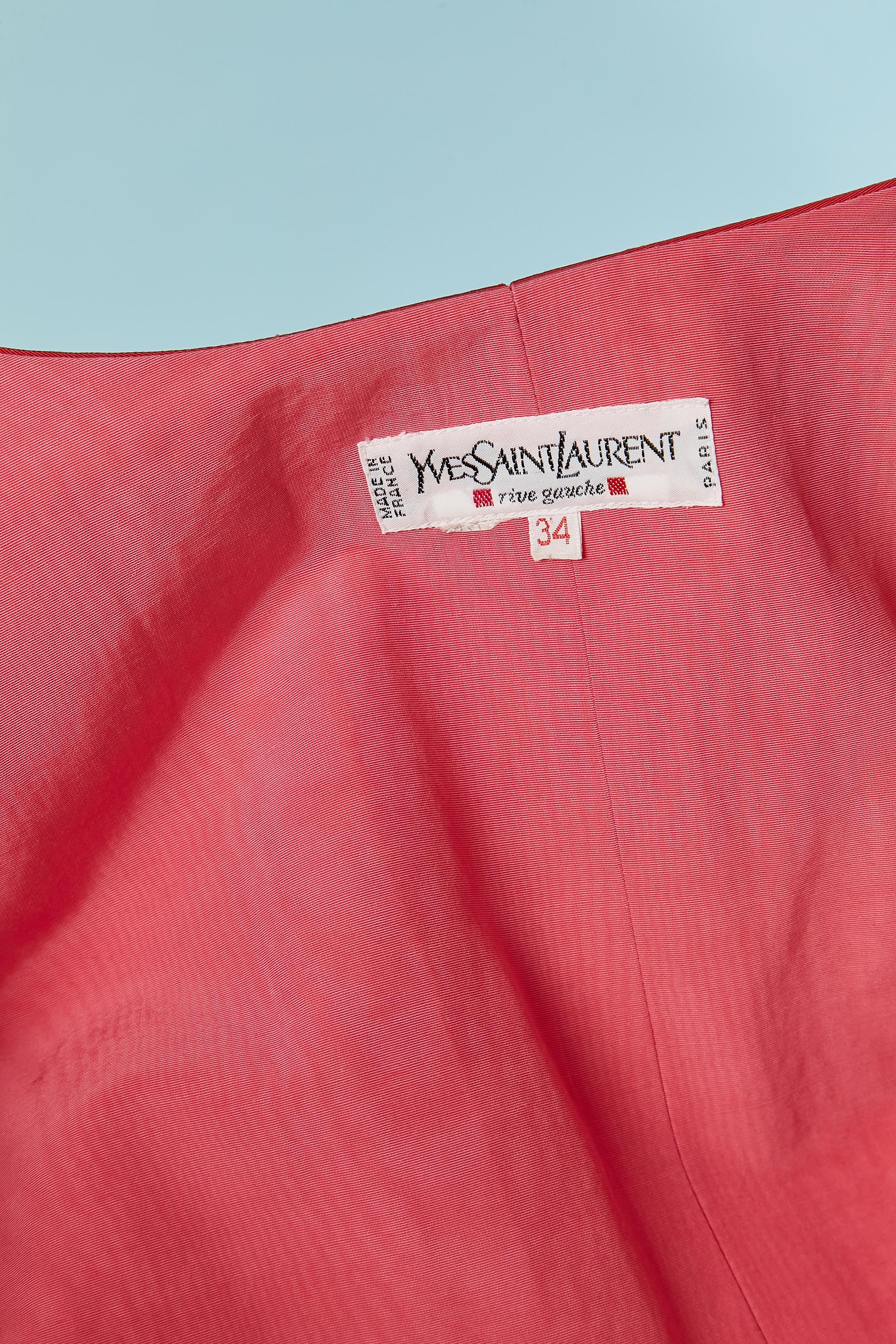Veste rouge moiré à simple boutonnage YVES SAINT LAURENT RIVE GAUCHE en vente 1