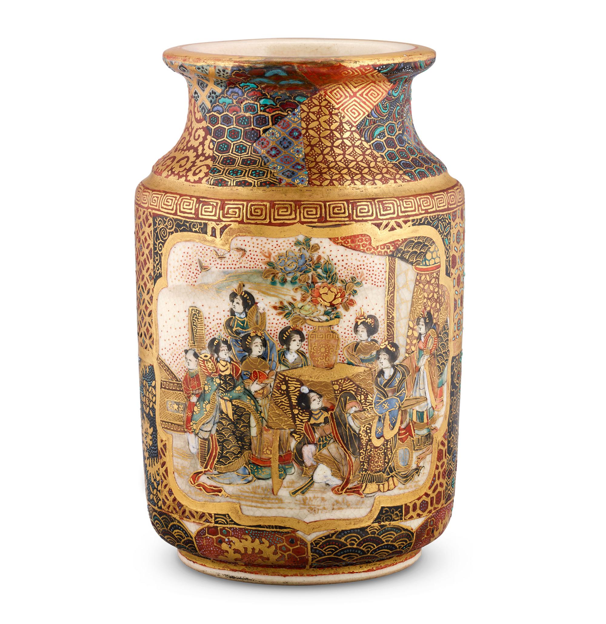 Meiji Vaso corto Satsuma in vendita