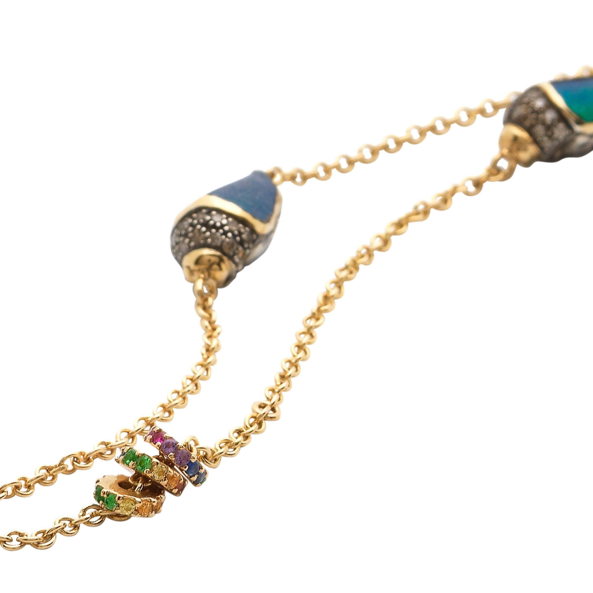 Short Scarab Rainbow Necklace In New Condition For Sale In Amsterdam, NL