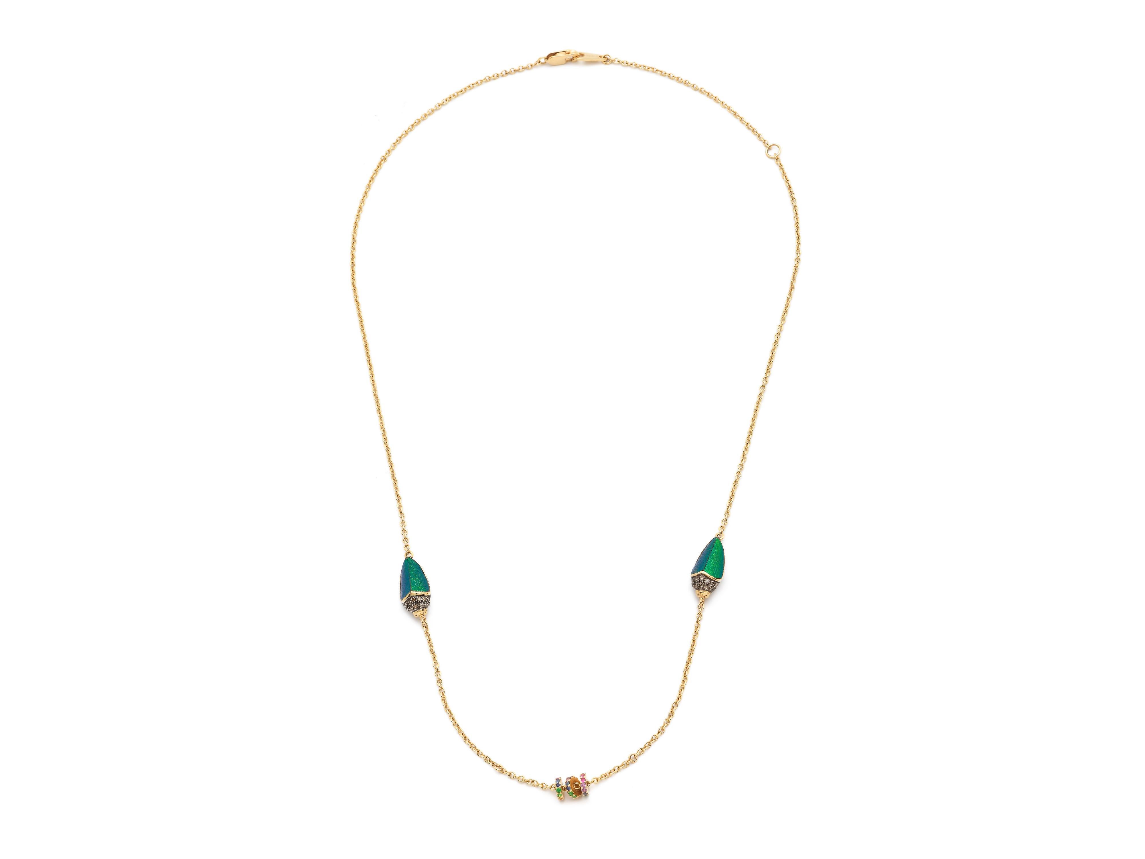 Women's Short Scarab Rainbow Necklace For Sale