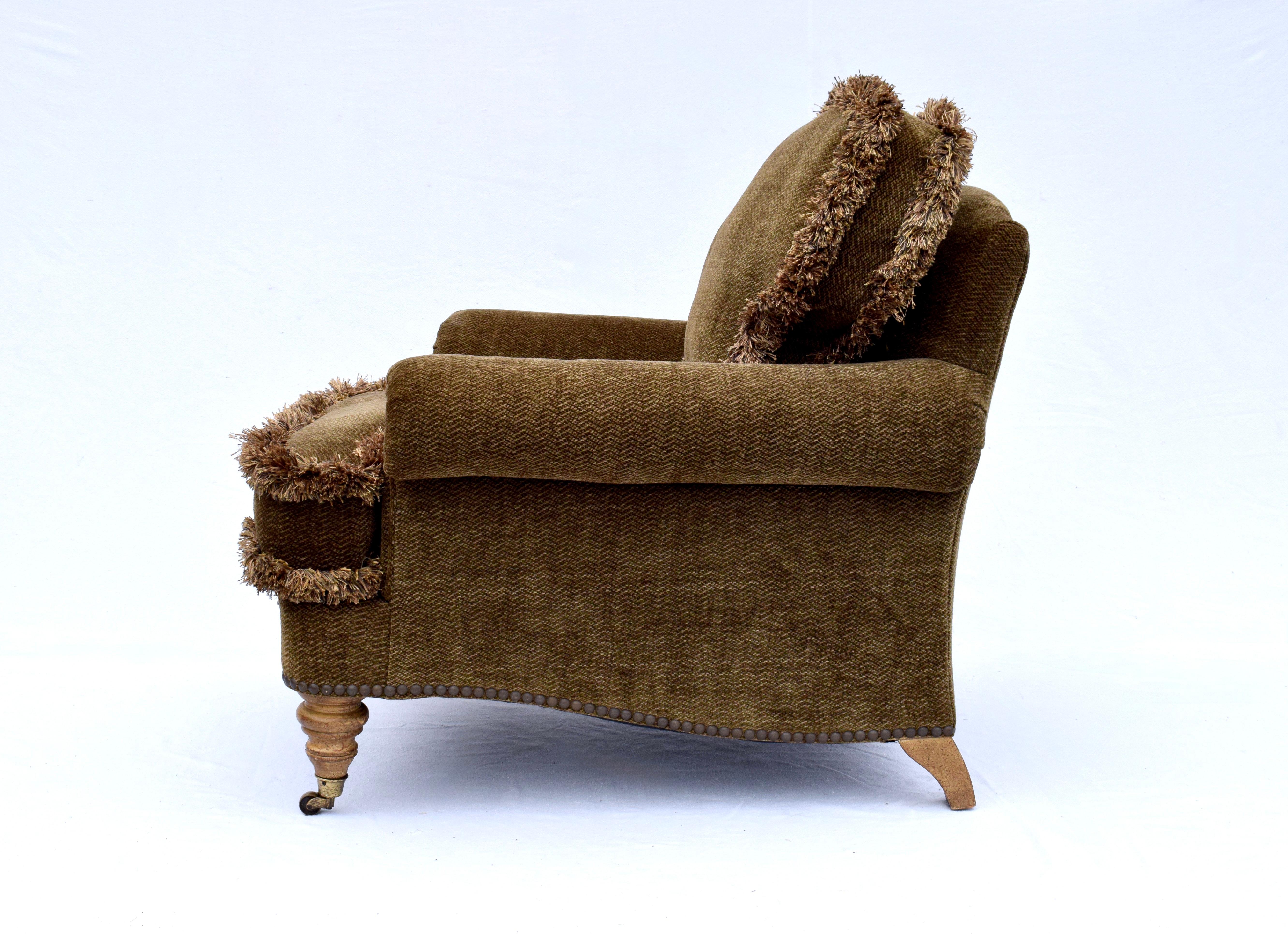 Silla de salón con brazos cortos en espiral según George Smith Latón en venta