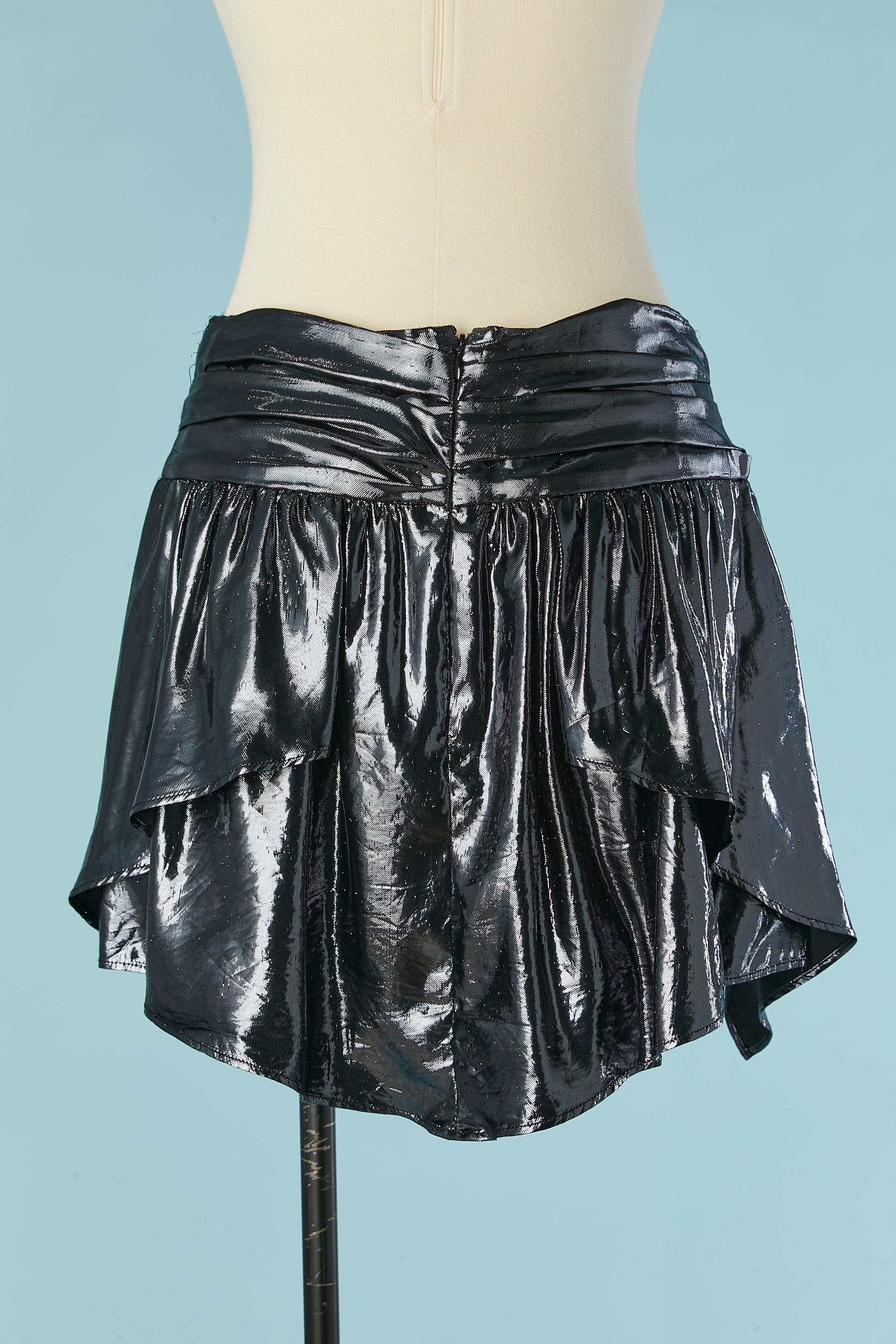 Women's Short skirt in silver lamé with draped waist Isabel Marant For Sale