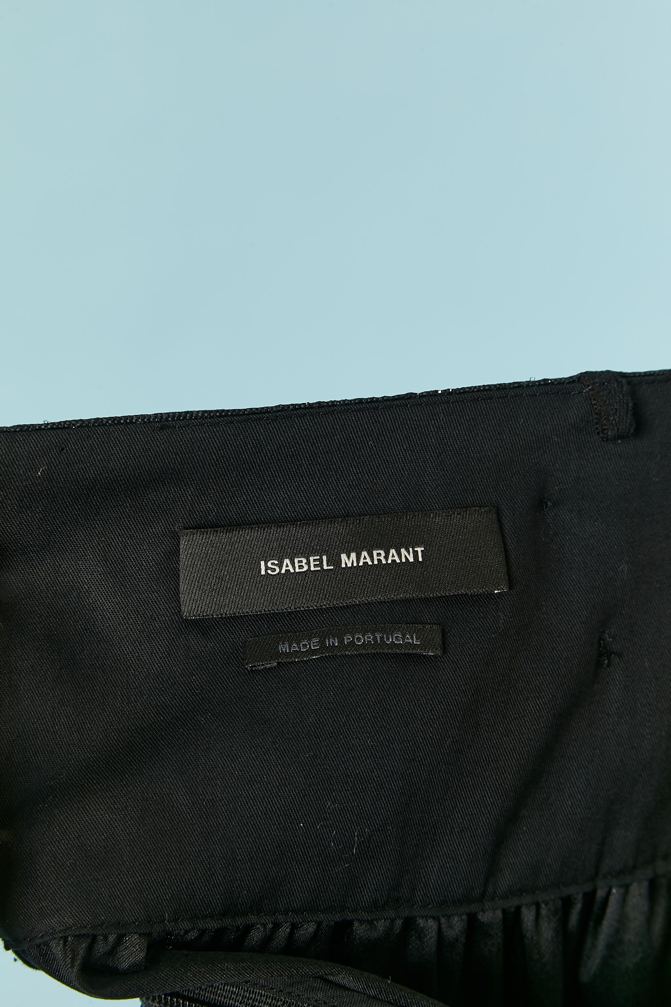 Short skirt in silver lamé with draped waist Isabel Marant For Sale 1