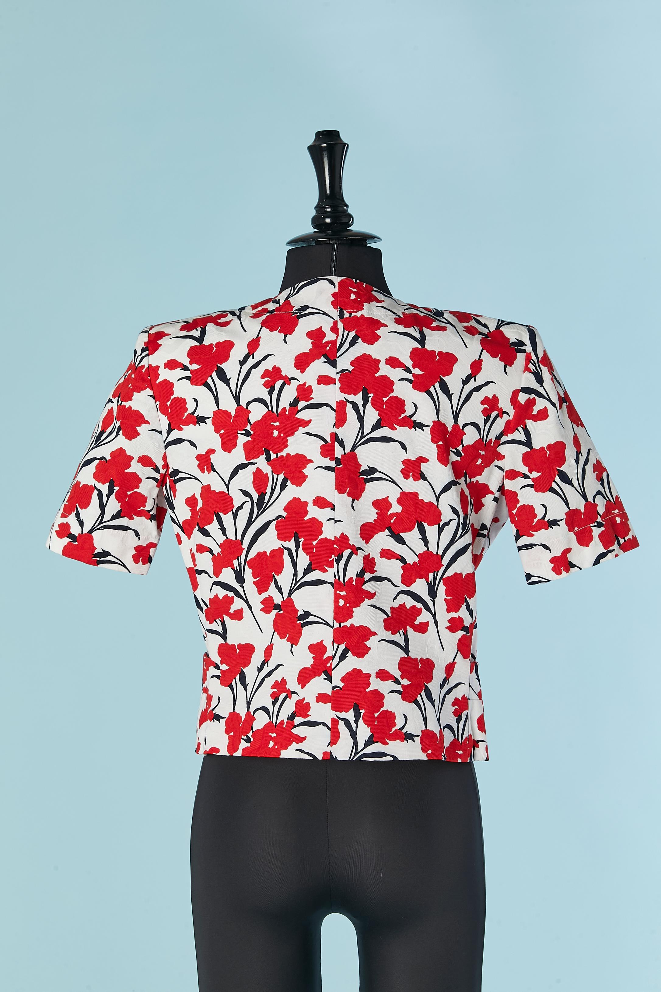 Donna Giacca a maniche corte in cotone con stampa floreale Yves Saint Laurent VARIATION in vendita