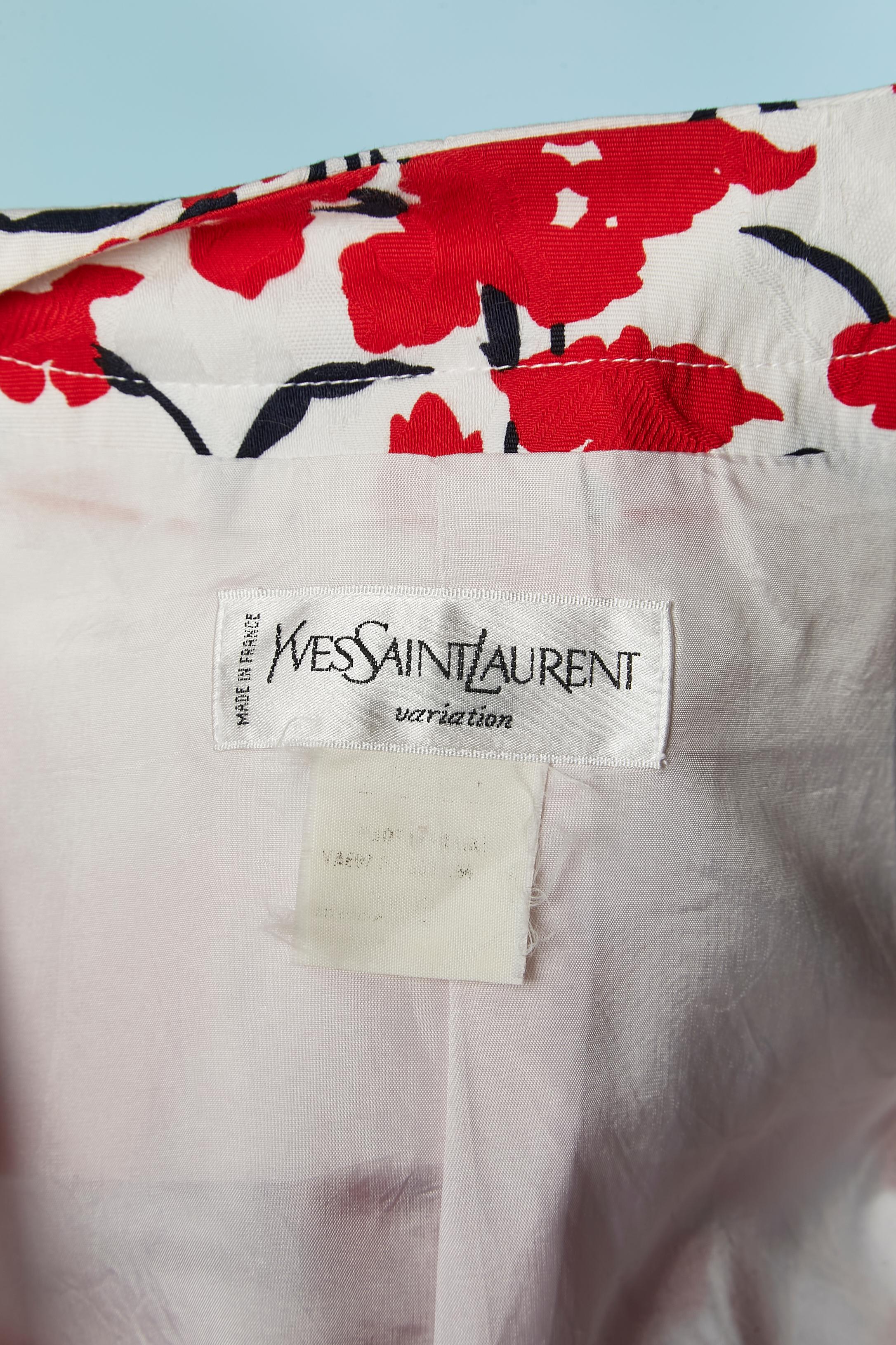 Giacca a maniche corte in cotone con stampa floreale Yves Saint Laurent VARIATION in vendita 1