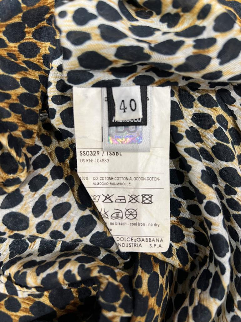 Short sleeve cotton shirt with animal print D&G For Sale 2