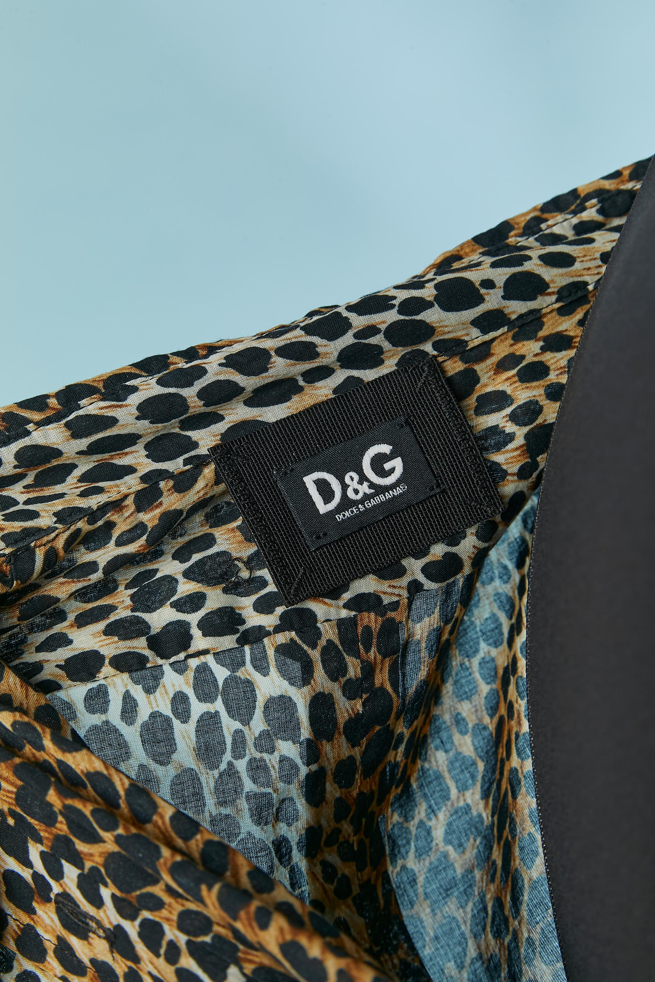 Short sleeve cotton shirt with animal print D&G For Sale 3