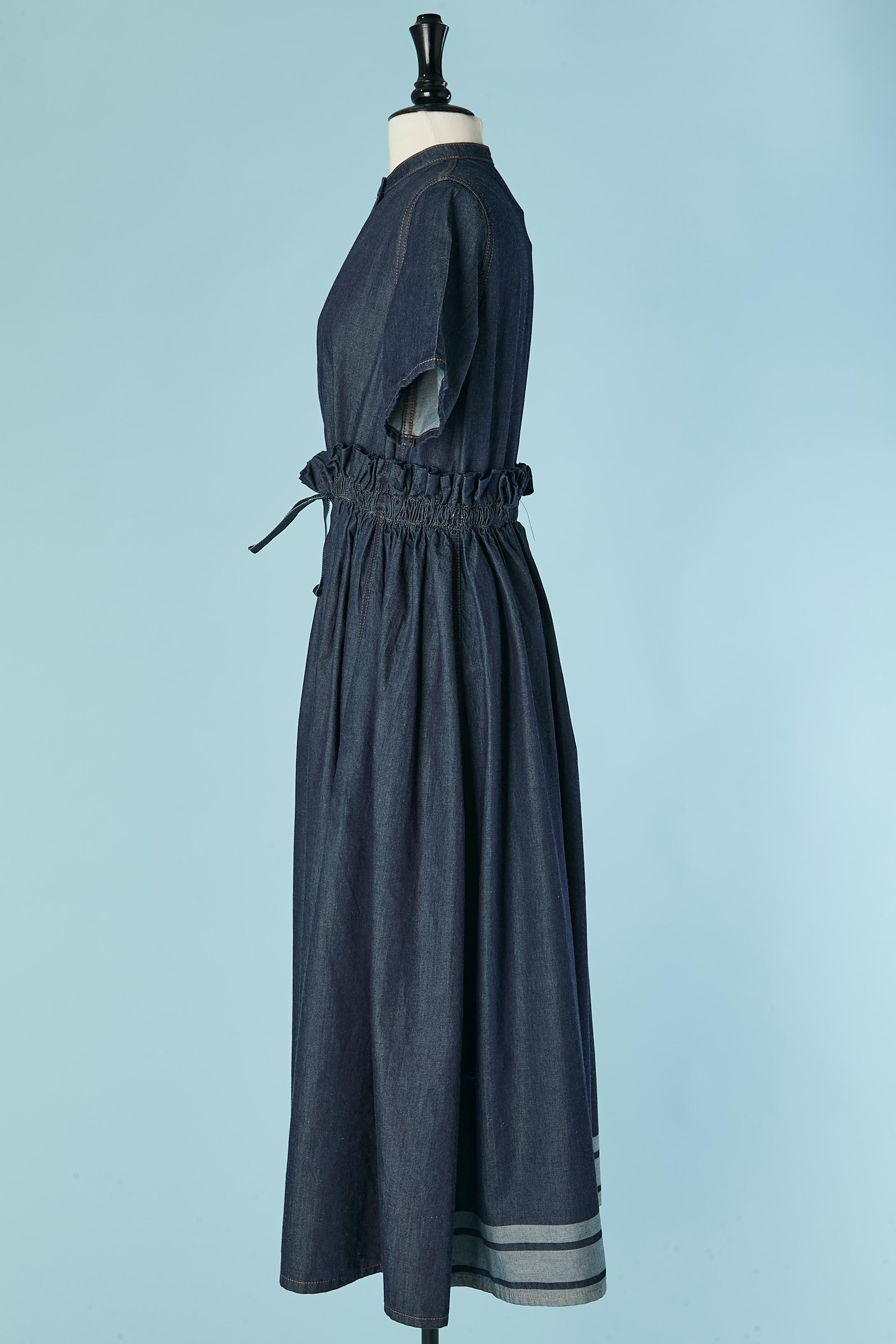 Women's Short sleeve denim shirt dress with gather around the waist Christian Dior For Sale
