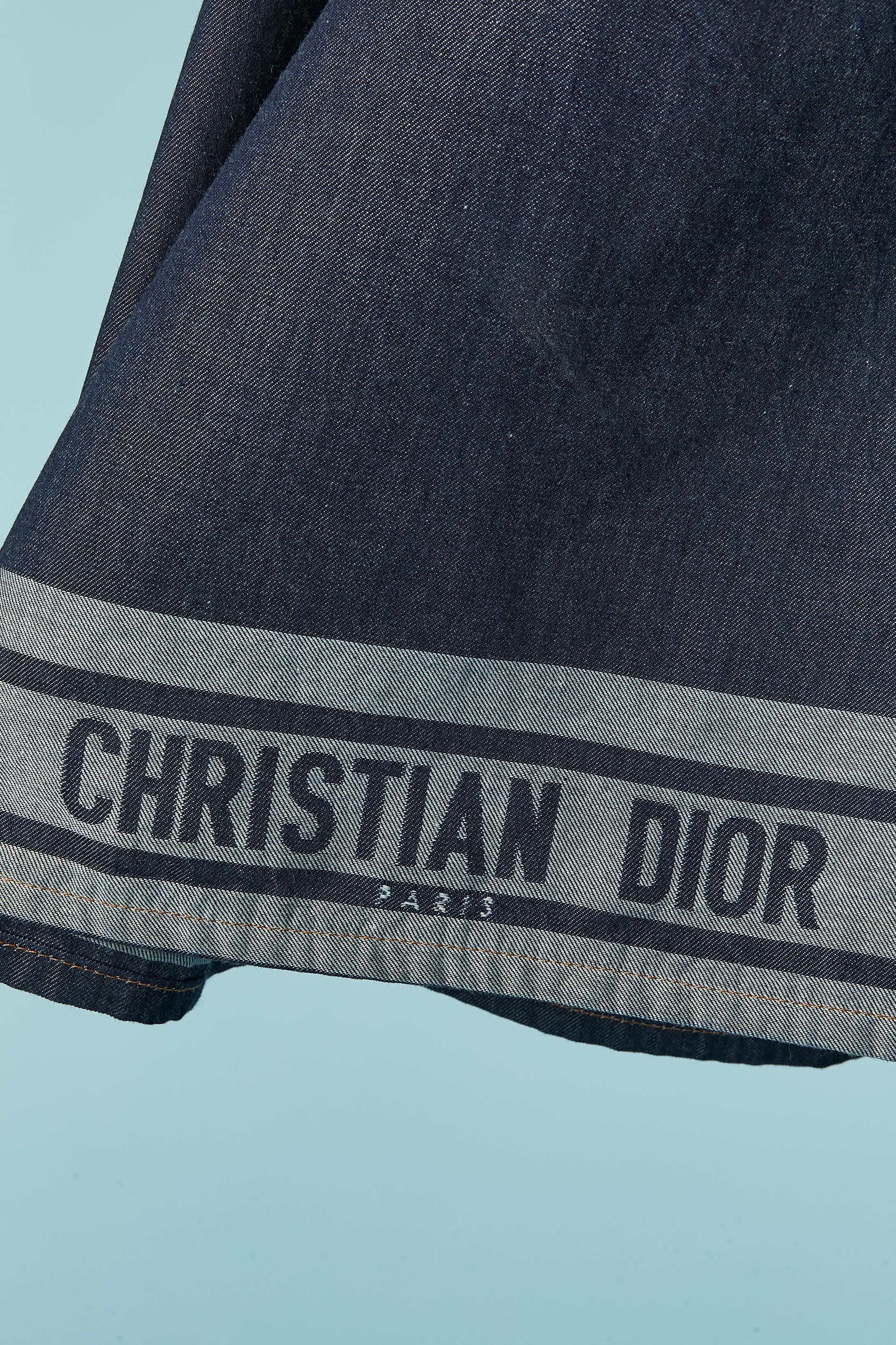 Short sleeve denim shirt dress with gather around the waist Christian Dior For Sale 2