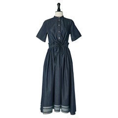 Short sleeve denim shirt dress with gather around the waist Christian Dior