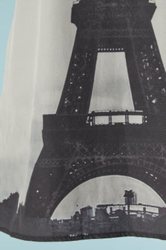 Short sleeve dress with Eiffel Tower print on LOVE Moschino