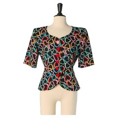 Short sleeve jacket with heart print YVES SAINT LAURENT VARIATION