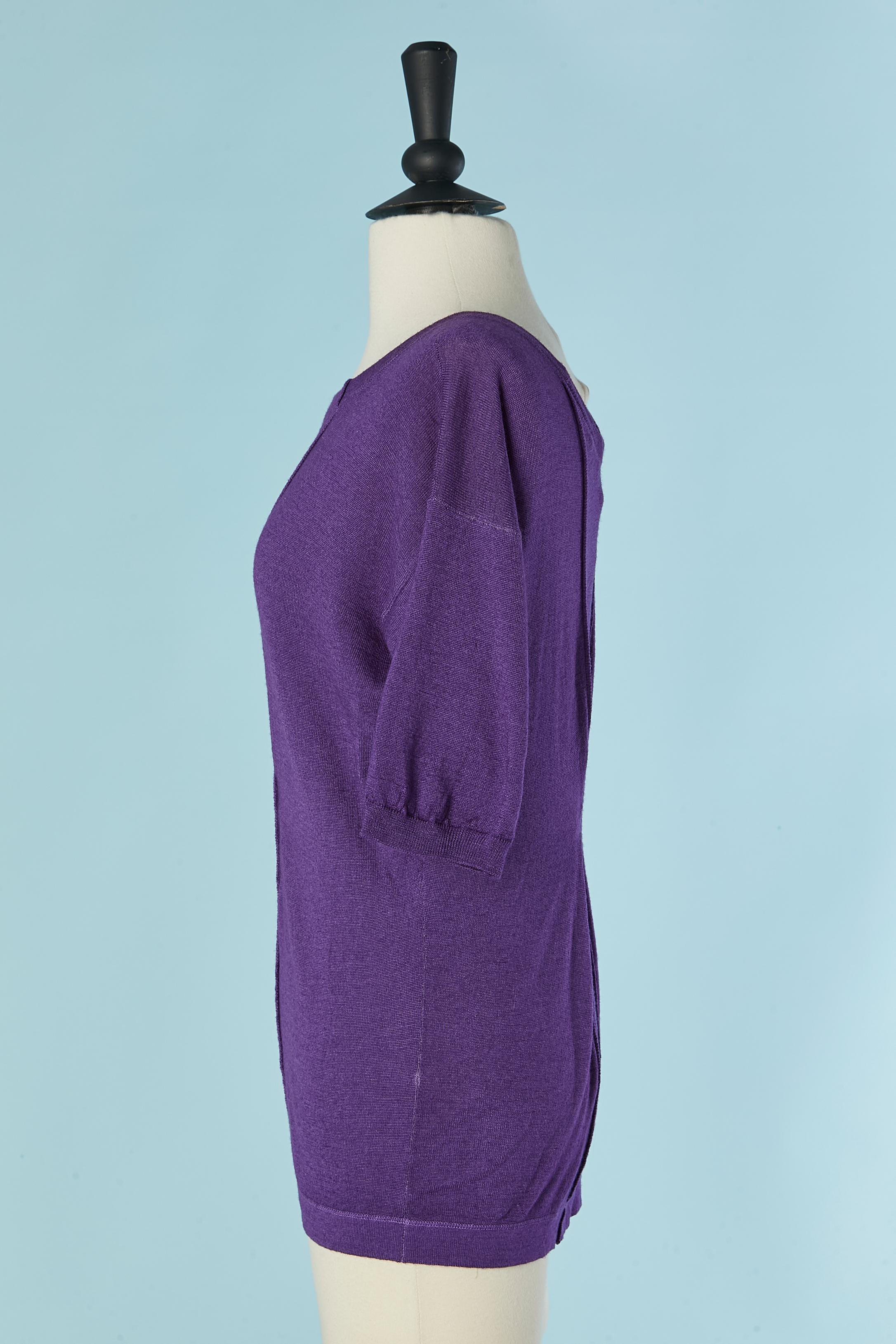Short sleeve purple sweater PRADA im Zustand „Hervorragend“ im Angebot in Saint-Ouen-Sur-Seine, FR