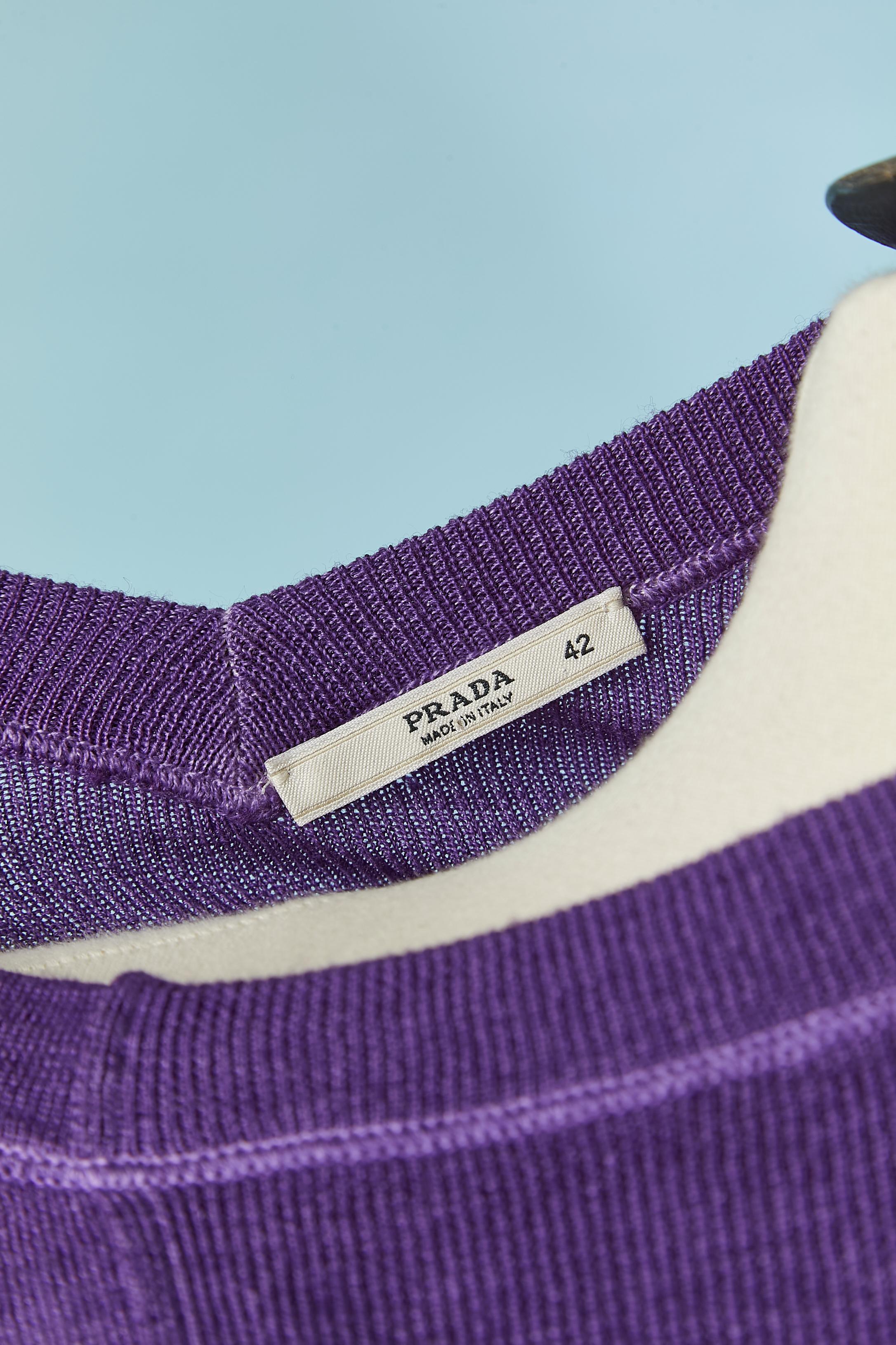 Short sleeve purple sweater PRADA im Angebot 2