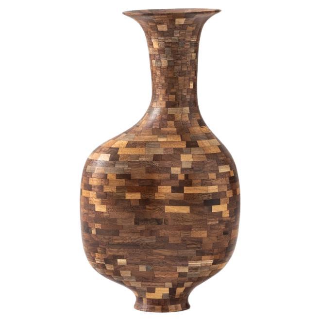 Short STACKED Asymmetric Walnut Vessel, by Richard Haining, Available Now