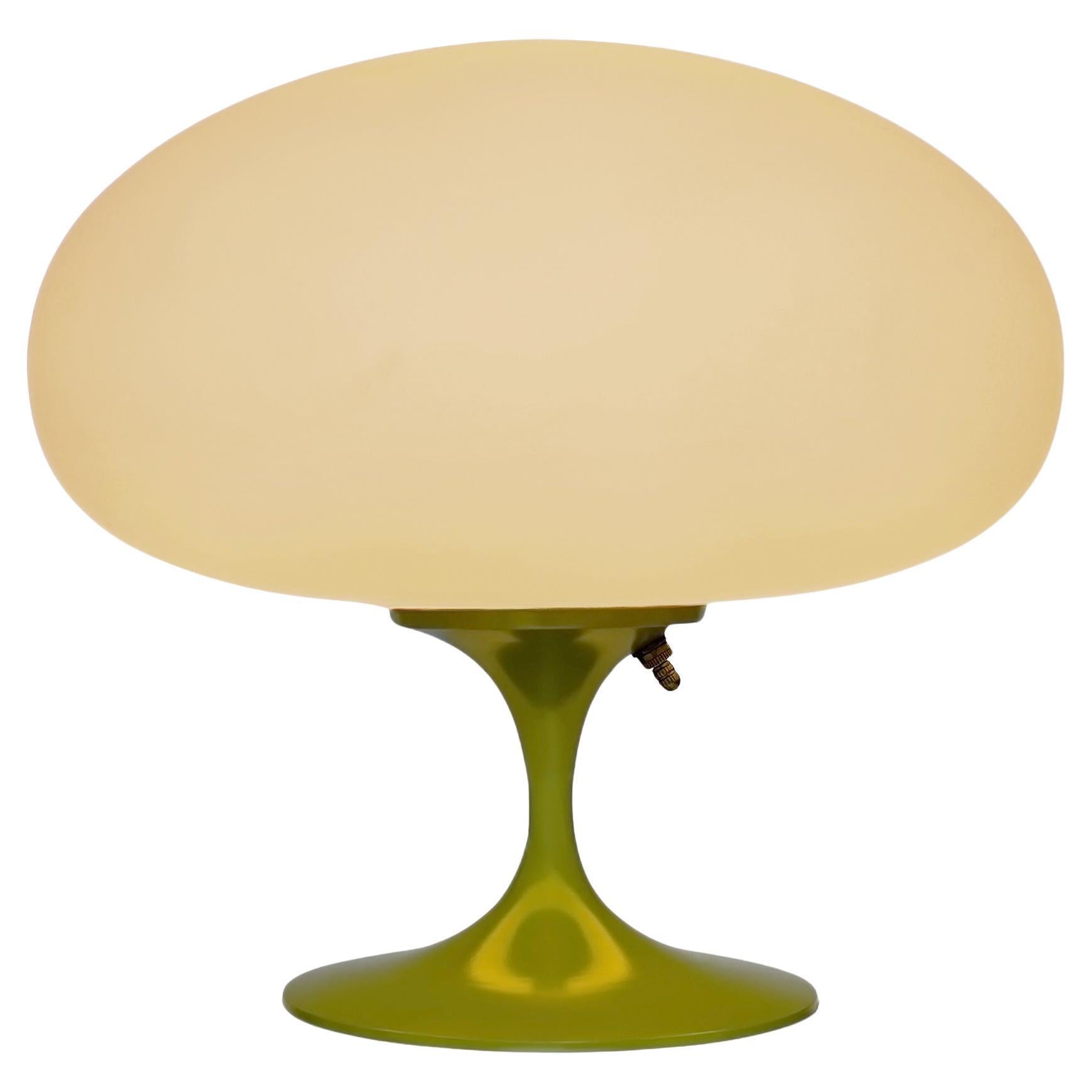 Short Stemlite Table Lamp by Designline in Avocado with White Frosted Lamp Shade