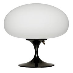 Short Stemlite Table Lamp by Designline in Black with White Frosted Lamp Shade
