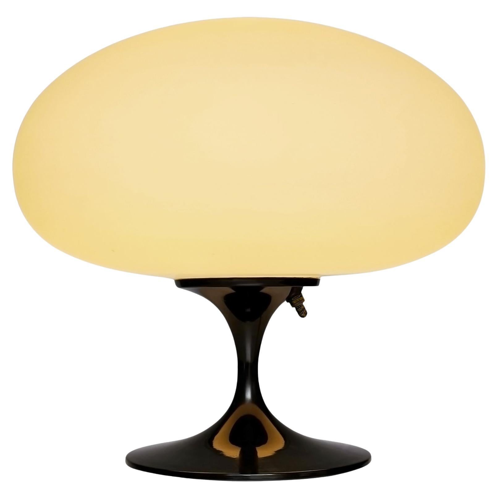 Short Stemlite Table Lamp by Designline in Black with White Frosted Lamp Shade