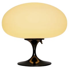 Short Stemlite Table Lamp by Designline in Black with White Frosted Lamp Shade