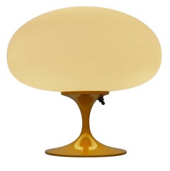Short Stemlite Table Lamp by Designline in Mustard with White Frosted Lamp Shade