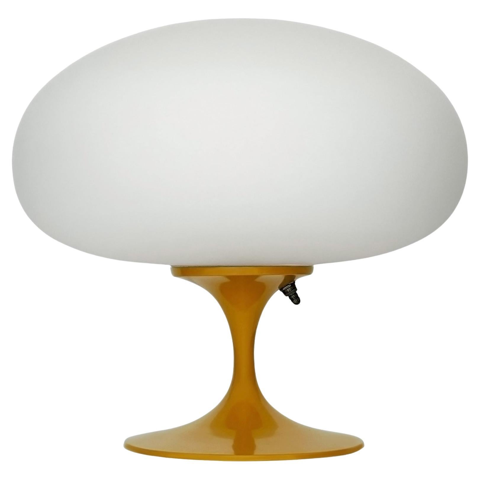 Short Stemlite Table Lamp by Designline in Mustard with White Frosted Lamp Shade