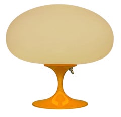 Short Stemlite Table Lamp by Designline in Orange with White Frosted Lamp Shade