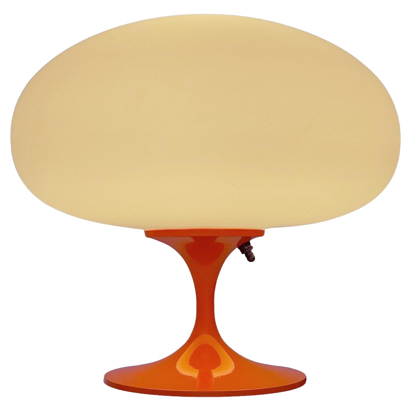 Short Stemlite Table Lamp by Designline in Orange with White Frosted Lamp Shade