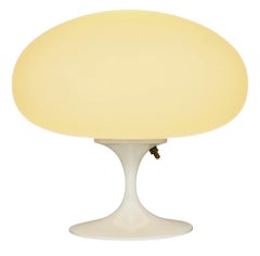 Short Stemlite Table Lamp by Designline in White with White Frosted Lamp Shade